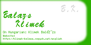 balazs klimek business card
